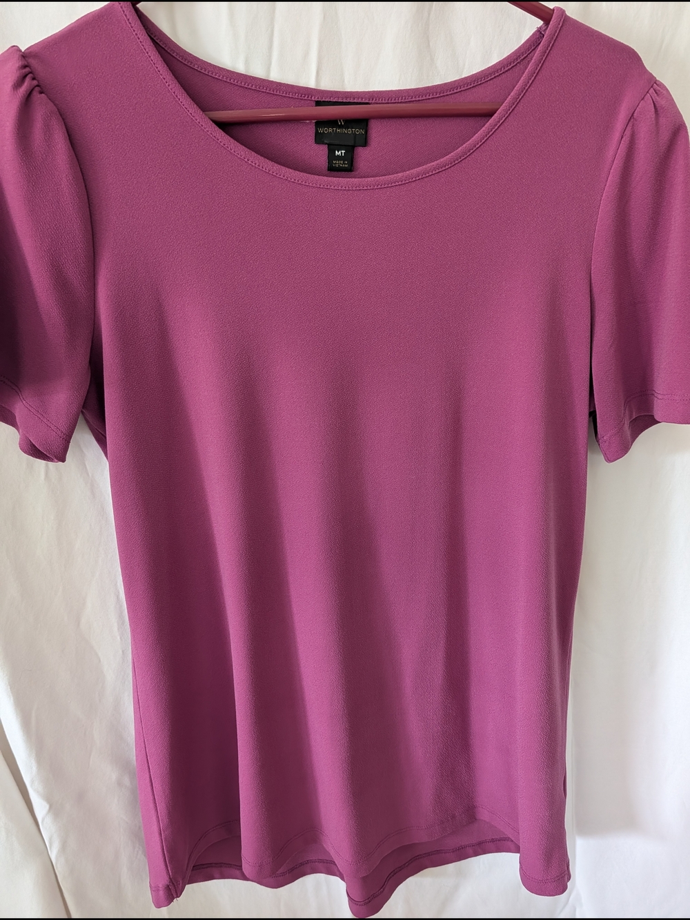 Worthington Berry Scoop Neck Short Sleeve Top